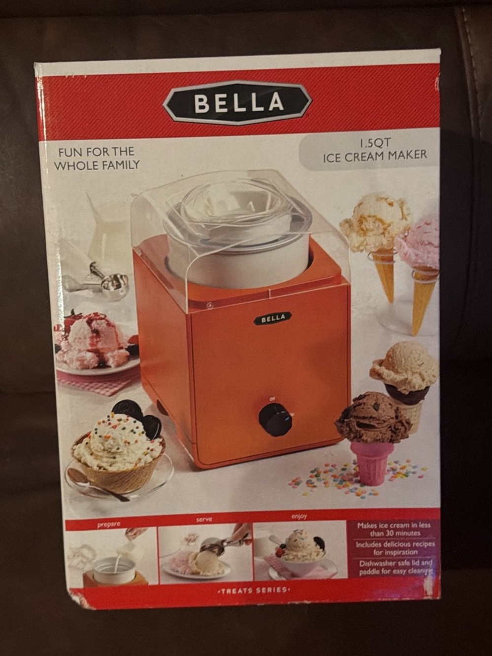 Abella Orange 1.5QT Ice Cream Maker